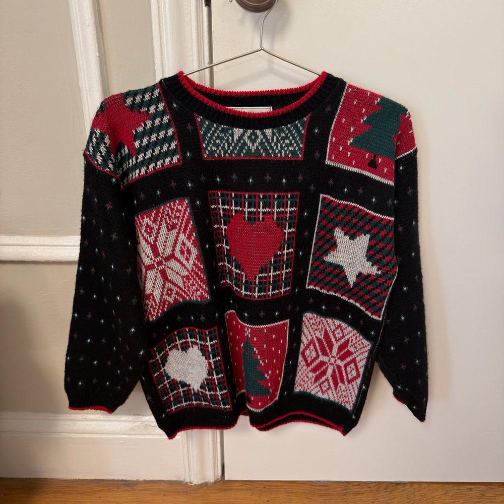 Festive Black and Red Women's Sweater